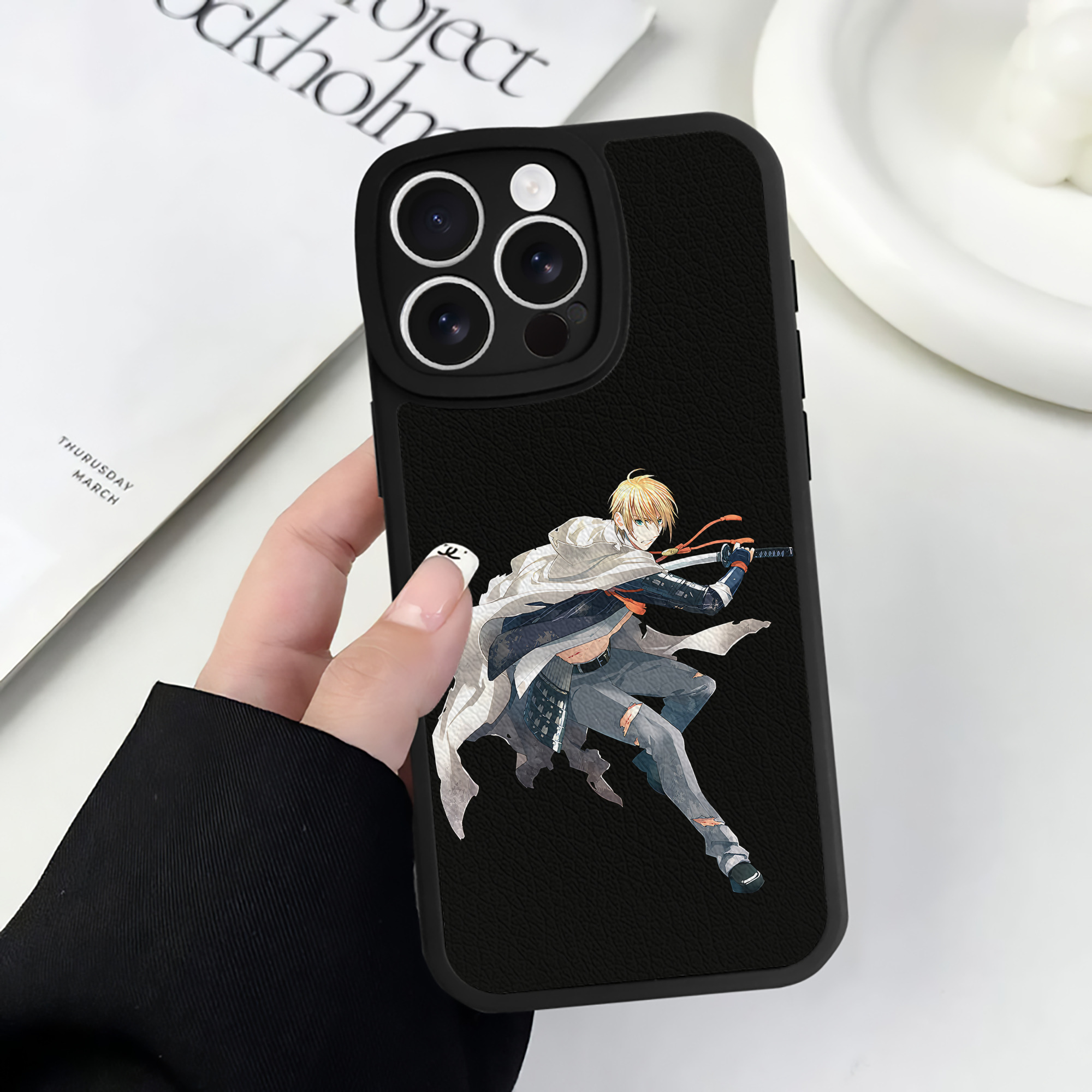 （画像用） 刀剣乱舞 Touken Ranbu 【iPhone 16シリーズ対応】シリコンスマホケース（レザー調） 材質：シリコン